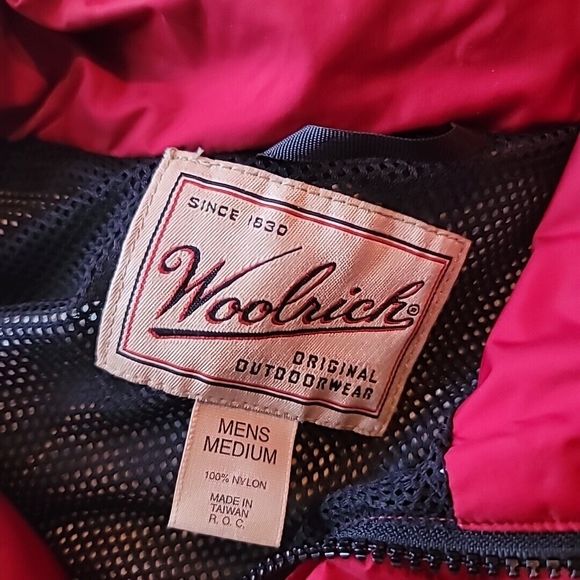 Vintage Woolrich Mens Medium Hydromax 2100 Jacket Zip Button Parka Red Black - Picture 2 of 16
